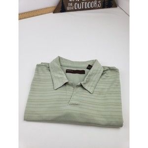 Perry Ellis Mens Polo TShirt SizeXL Color Light Green Stripes Casual Lightweight